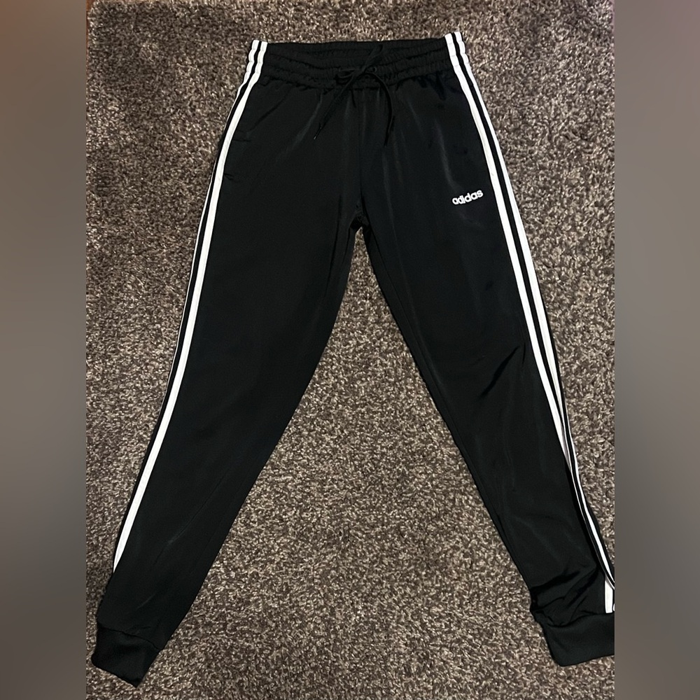 Classic Adidas Joggers Black with White Stripes